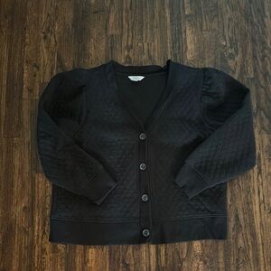 Time and Tru Black Quilted Cardigan